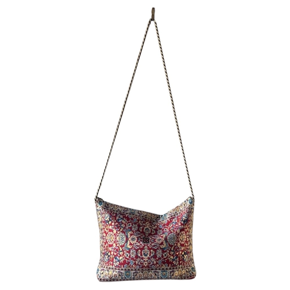 Handmade Persian-style Textured Red Gold Cross Body/Shoulder Bag with Rope Strap - Picture 11 of 11